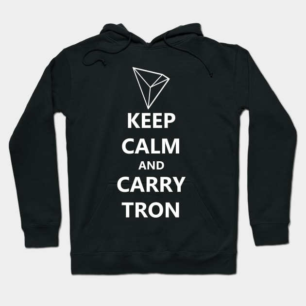 Keep Calm and Carry Tron (White Text) Hoodie by DLLN